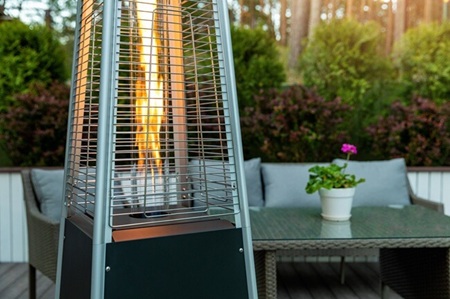 Propane Heater in Backyard