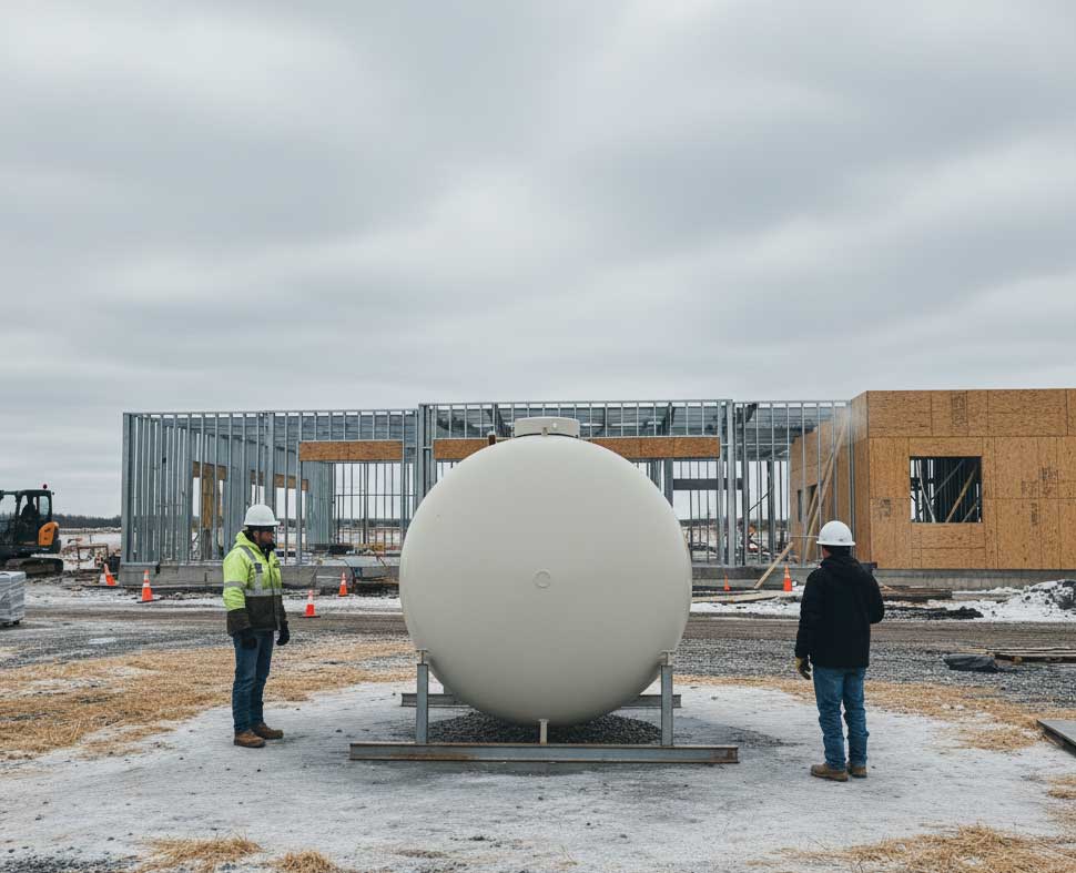 Temporary heating on construction site